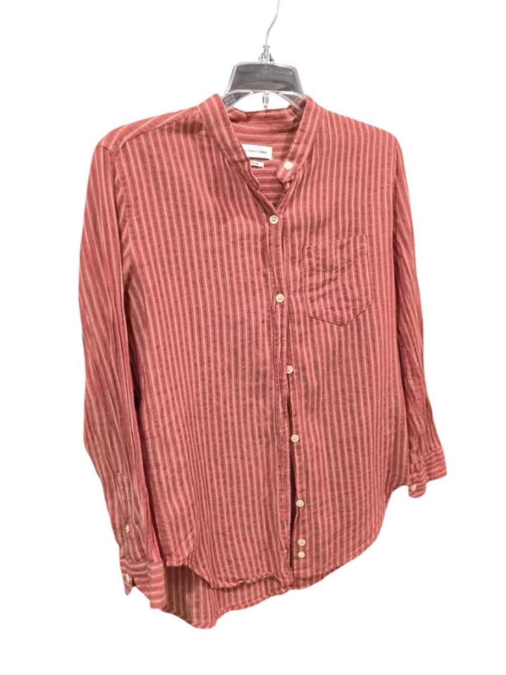 Isabel Marant Coral Stripe Button-Down Cotton Shirt - Picture 6 of 7